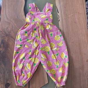 Vintage Handmade Lemon Print Overalls